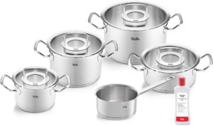 best professional cookware sets - Fissler Original Profi Collection Stainless Steel Cooking Pot Set 5 Pieces with Glass Lid
