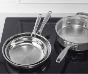 Cuisinart Classic Pots  Pans Set, 10 pcs Cookware Set with Saucepans, Saute pans,  Skillets- Tapered Rims for Drip Free Pouring  Cool Grip Handles, Stainless Steel, TPS-10