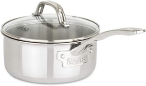 Viking 3-Ply Stainless Steel Sauce Pan with Glass Lid, 1.5 Quart
