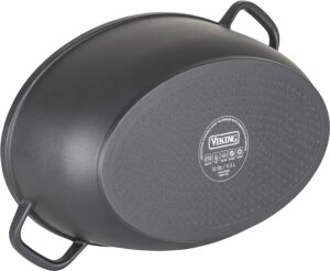 Viking Culinary 3-in-1 8.6 Qt Die Cast Oval Roaster with Glass Basting Lid, Gray