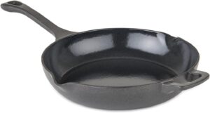 Viking Culinary Cast Iron Nonstick Chef Pan, 10.5 Inch, Ergonomic Stay-Cool Handle, Grill, Oven Safe, Works on All Cooktops including Induction
