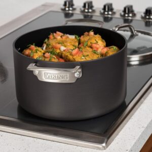 Viking Culinary Hard Anodized Nonstick Dutch Oven, 6 Quart, Includes Glass Lid, Dishwasher, Oven Safe, Works on All Cooktops including Induction