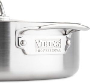 Viking Culinary Professional 5-Ply Stainless Steel Sauté Pan, 6.4 Quart, Silver