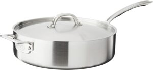 Viking Culinary Professional 5-Ply Stainless Steel Sauté Pan, 6.4 Quart, Silver