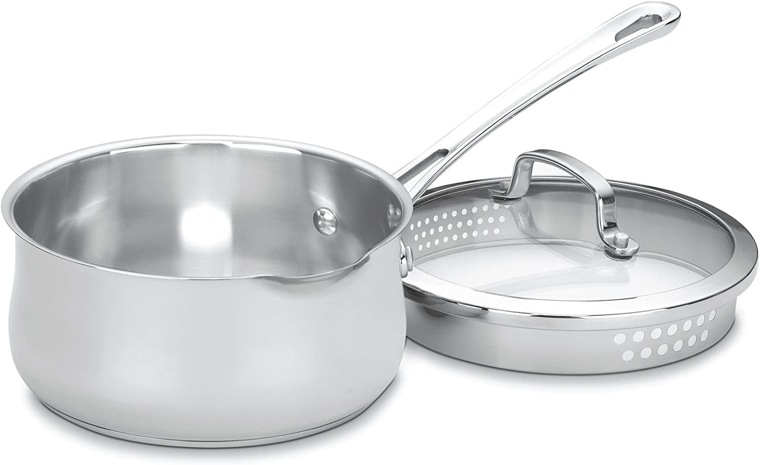 Cuisinart 419-18P 2-Quart Pour Saucepan with Cover Contour Cookware, Stainless Steel